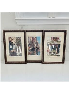 Set/3 Martin Roberts Hand Painted Black & White Framed Photographs